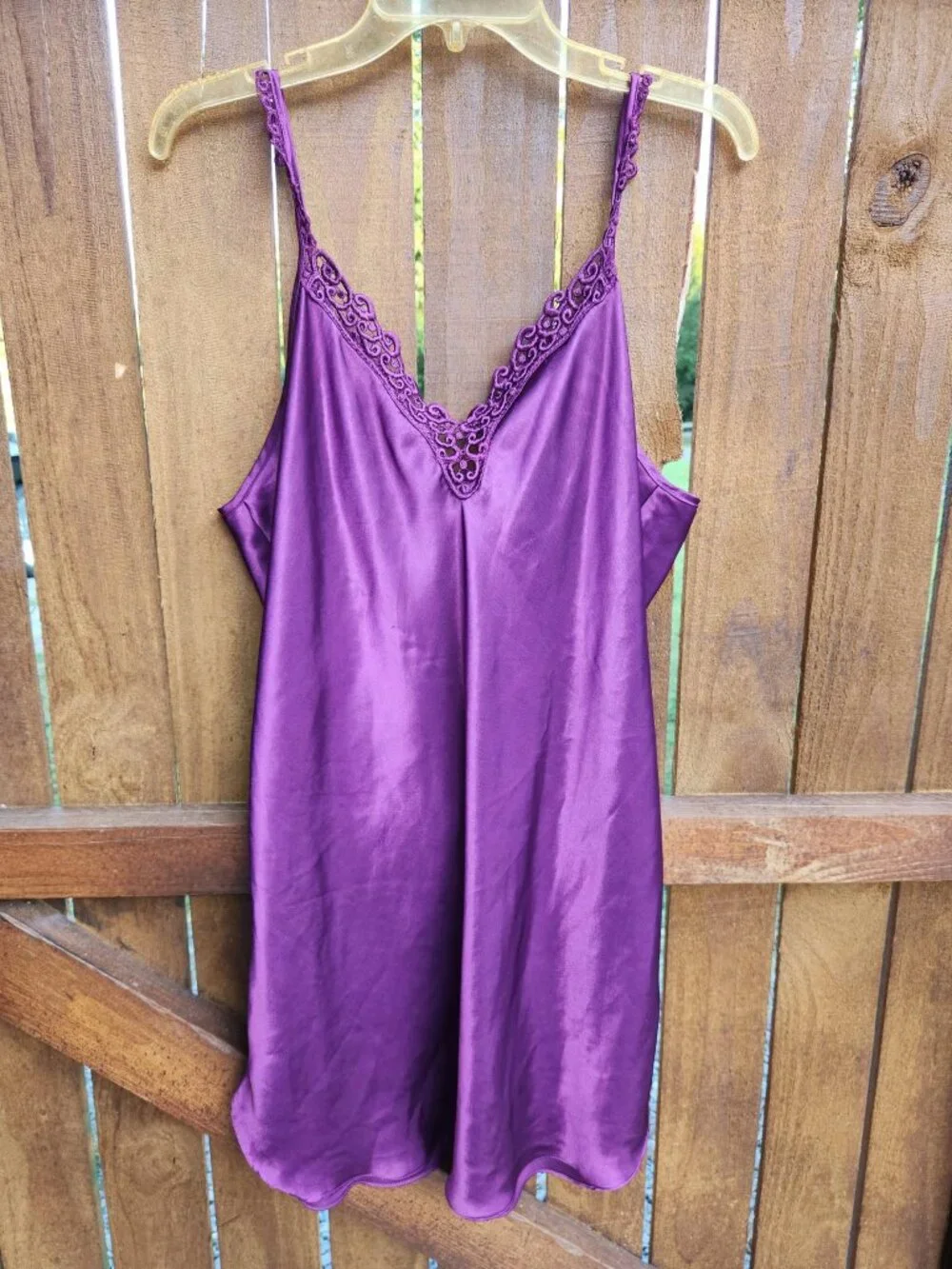Large Women's Purple Nightie Lingerie Sleepwear SEXY Chemise Silky